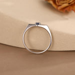 Kite Signet Sapphire Ring in Sterling Silver, Silver or Gold, Starburst Sapphire Blue CZ Ring, Rhombus Ring, US 5 - 8