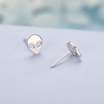 Alien Stud Earrings in Sterling Silver, Silver or Gold, UFO Earrings, Fun and Quirky Jewellery