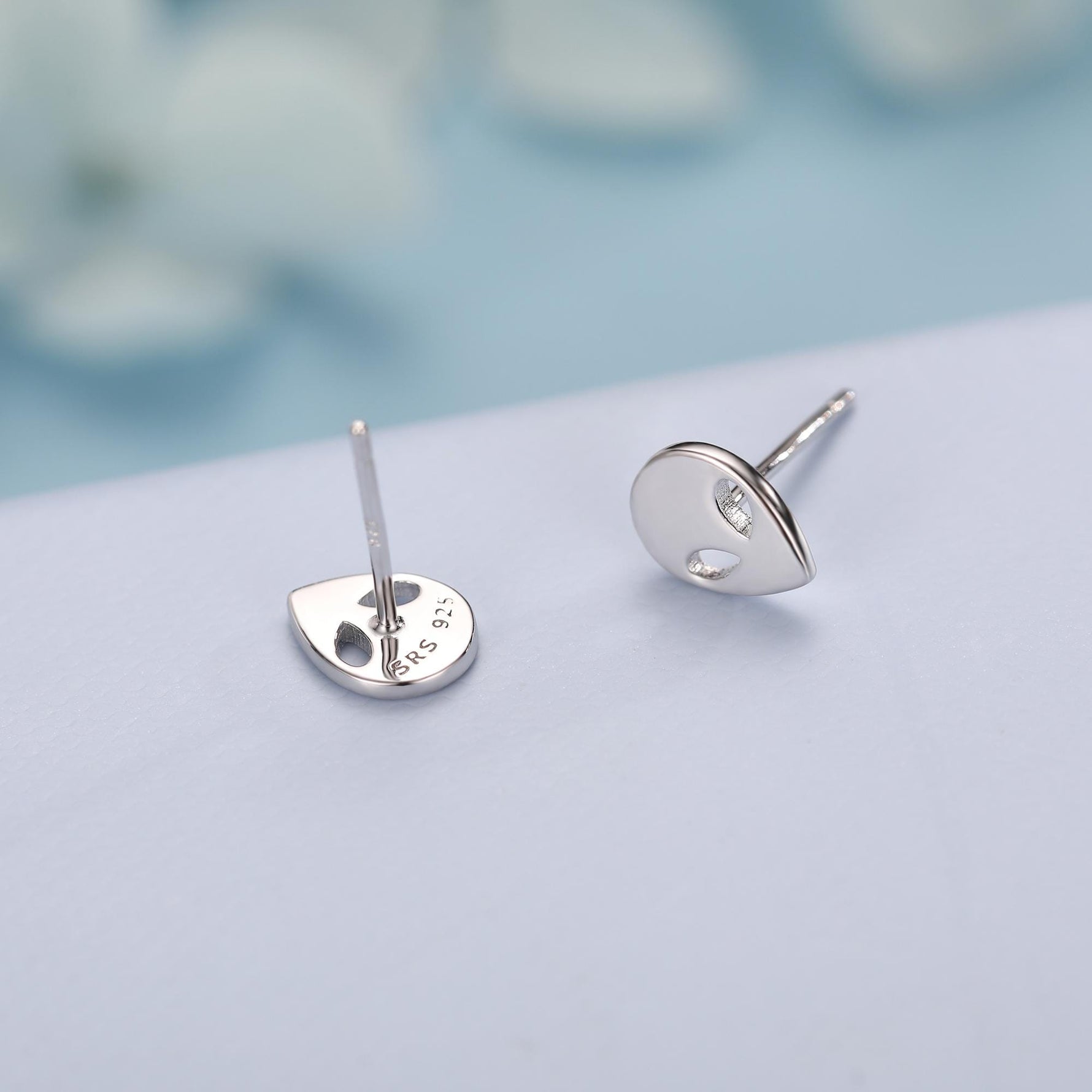 Alien Stud Earrings in Sterling Silver, Silver or Gold, UFO Earrings, Fun and Quirky Jewellery