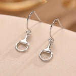 Snaffle Bit Drop Hook Earrings in Sterling Silver, Silver, Gold or Rose Gold, Horse Earrings, Horse Charm, Horse Gift, Horse Jewellery