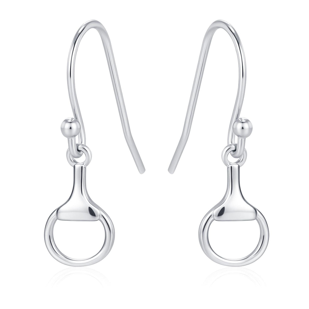 Snaffle Bit Drop Hook Earrings in Sterling Silver, Silver, Gold or Rose Gold, Horse Earrings, Horse Charm, Horse Gift, Horse Jewellery