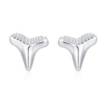 Shark Tooth Design Stud Earrings in Sterling Silver, Silver or Gold, Shark Tooth Shape Earrings, Animal Earrings, Nature Inspired