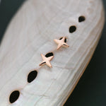 Tiny Four Point Star 18G Screw back Earrings in Sterling Silver