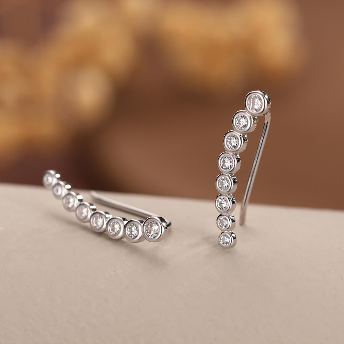 Pebble CZ Crawler Earrings in Sterling Silver, Silver, Gold or Rose Gold, Dotted Ear Crawlers, Dots Crawler, Bobble Crawlers