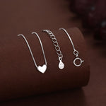 Minimalist Heart Pendant Necklace in Sterling Silver, Gold and Rose Gold. Tiny Heart Necklace, Sweet and Cute