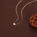 Minimalist Heart Pendant Necklace in Sterling Silver, Gold and Rose Gold. Tiny Heart Necklace, Sweet and Cute