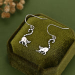 Sterling Silver Ring-Tailed Lemur Drop Earrings