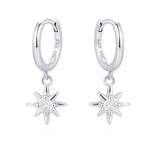 Starburst Huggie Hoop Earrings in Sterling Silver