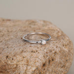 Tiny Fire Opal Ring in Sterling Silver, US 5 - 8, 3mm Opal Ring, Prong Set, Lab Opal Stone Ring, White Opal Ring, Delicate Stacking Ring,