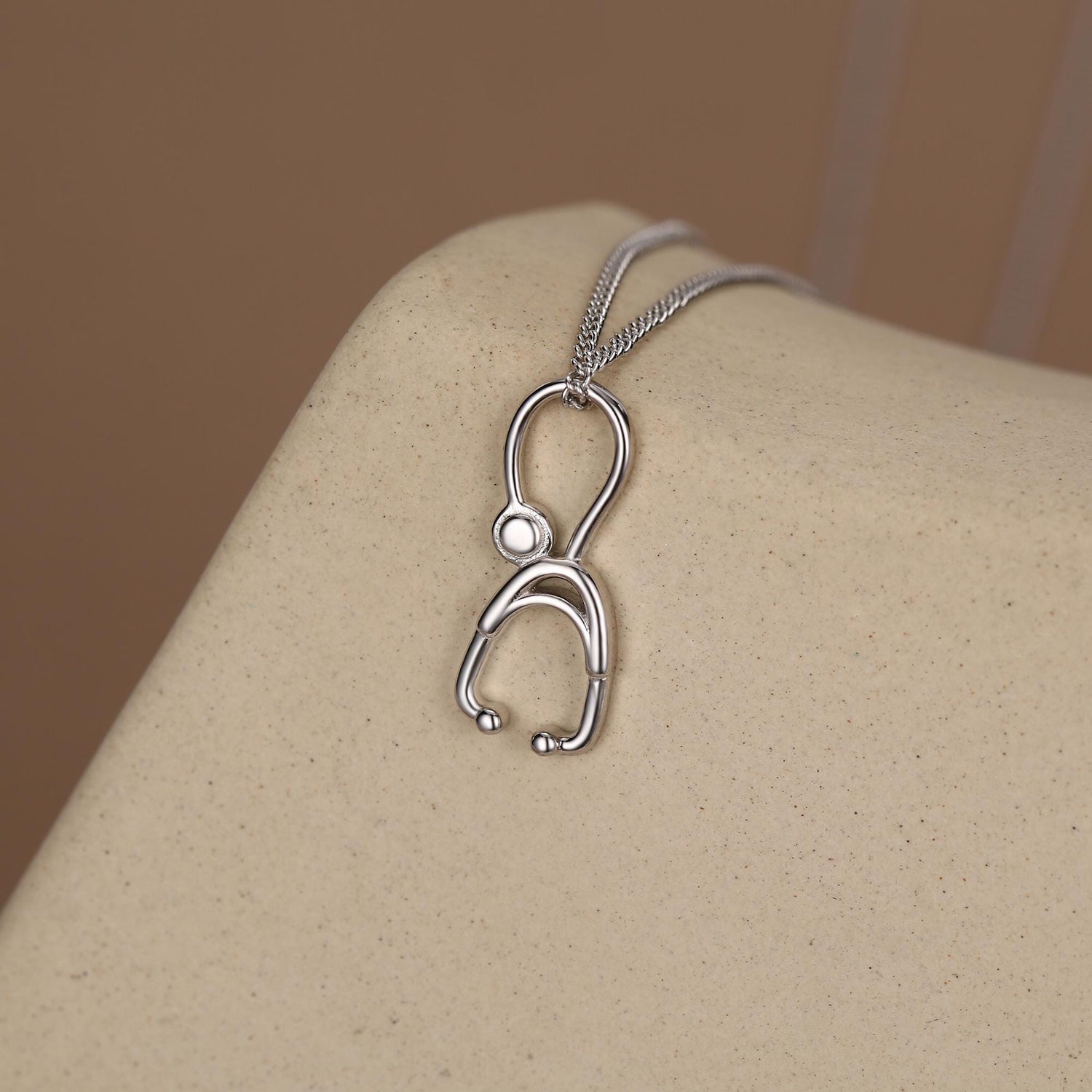 Sterling Silver Stethoscope Necklace
