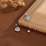 Green Opal Heart Screw Back Earrings in Sterling Silver, Opal Heart Earrings, Silver or Gold, Heart Earrings, Aqua Green Blue Opal Earrings