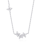 Tiny Hydrangea Bouquet CZ Necklace in Sterling Silver, Silver or Gold, Tiny CZ Flower Necklace, Tiny CZ Necklace