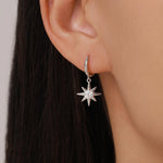 Starburst Huggie Hoop Earrings in Sterling Silver
