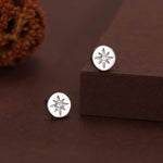 Starburst Disk Stud Earrings in Sterling Silver, Silver or Gold or Rose Gold, Star Earrings, Sunburst Earrings, Celestial Jewellery