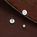 Starburst Disk Stud Earrings in Sterling Silver, Silver or Gold or Rose Gold, Star Earrings, Sunburst Earrings, Celestial Jewellery