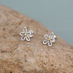 Sterling Silver Two Tone Daisy 16G Flat Back Labret Earrings