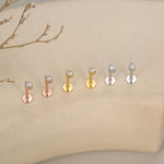 Sterling Silver Tiny Teardrop CZ 16G Flat Back Labret Earrings