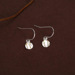 Sterling Silver Tiny Kintsugi Disk Drop Earrings