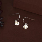 Sterling Silver Tiny Kintsugi Disk Drop Earrings