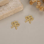 Sterling Silver Twisted Bow Charm for Earrings