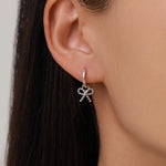 Sterling Silver Twisted Bow Charm for Earrings