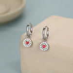 Sterling Silver Jam Biscuit Charm Hoop Earrings