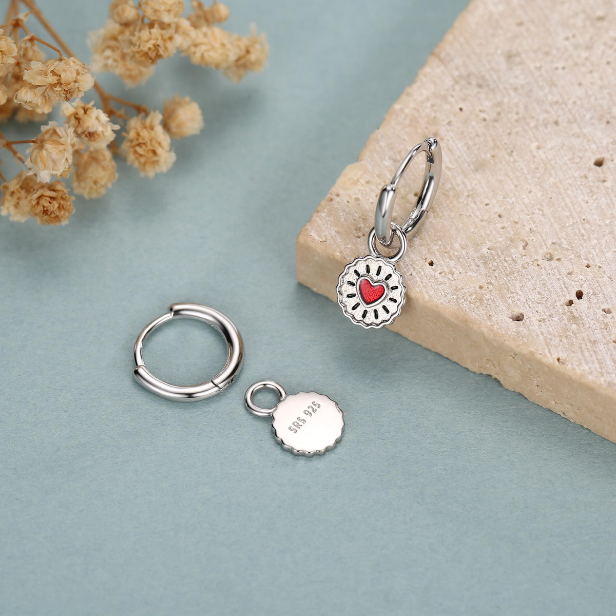 Sterling Silver Jam Biscuit Enamel Earring Charm