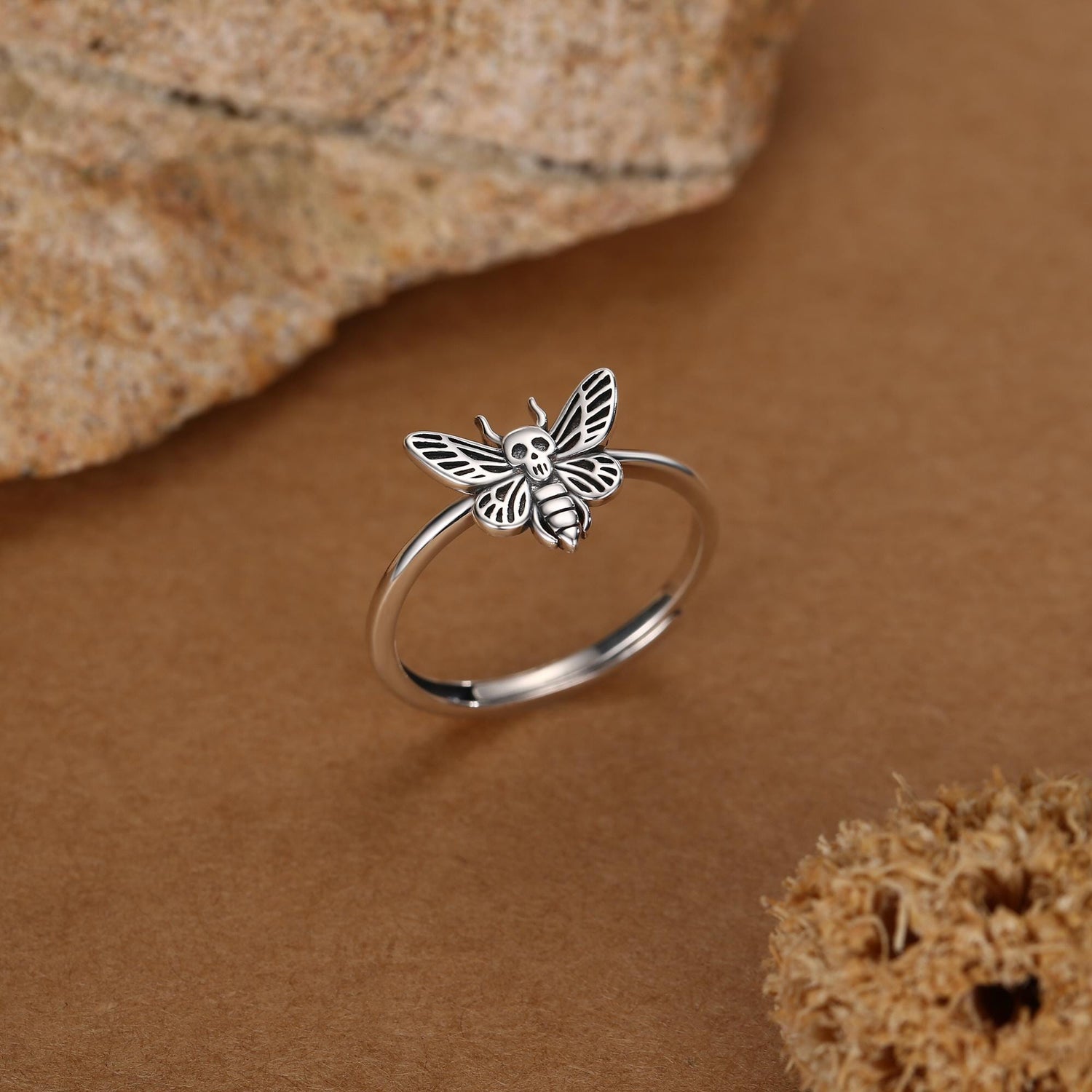 Sterling Silver Death’s-Head Hawk Moth Ring