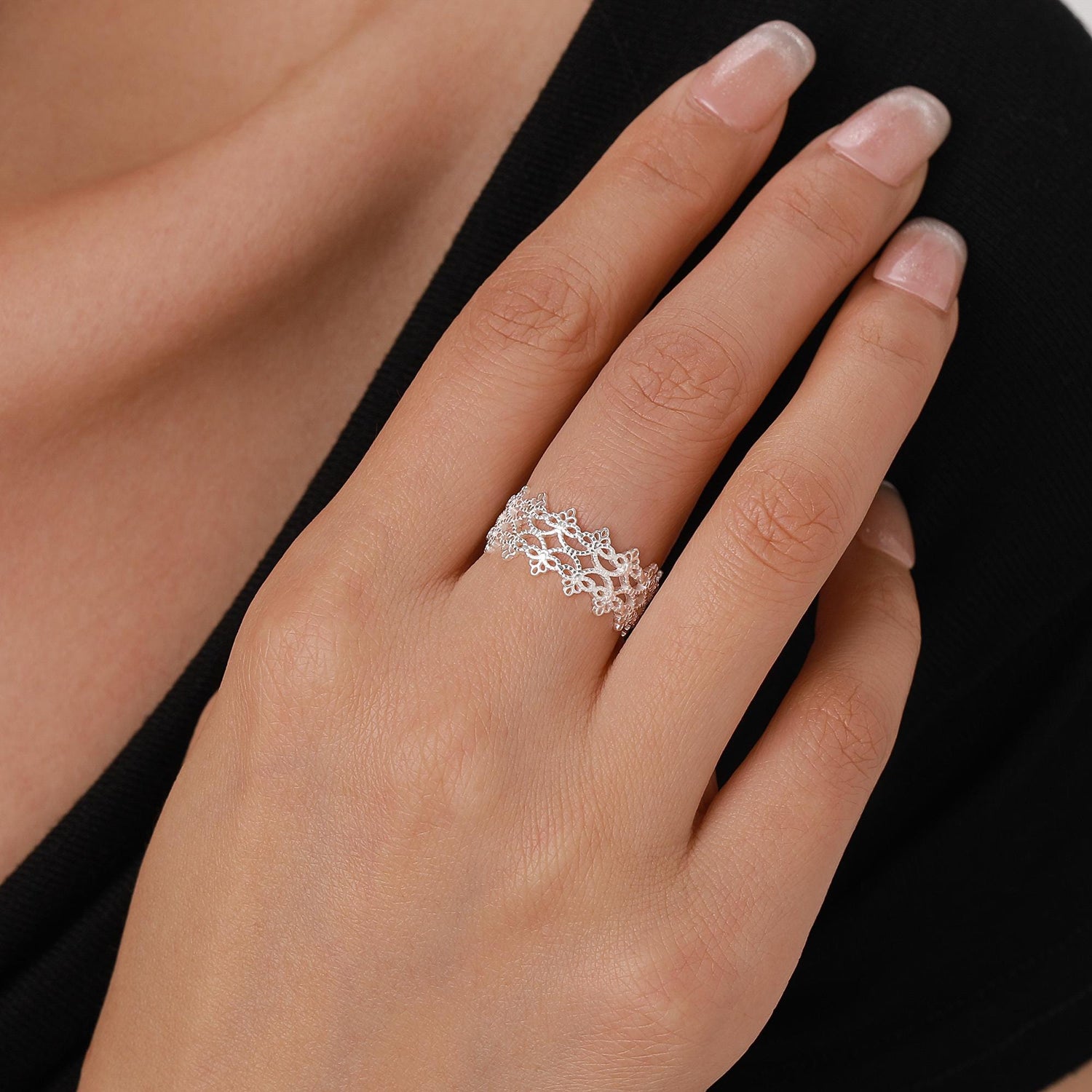 Sterling Silver Lace Filigree Ring