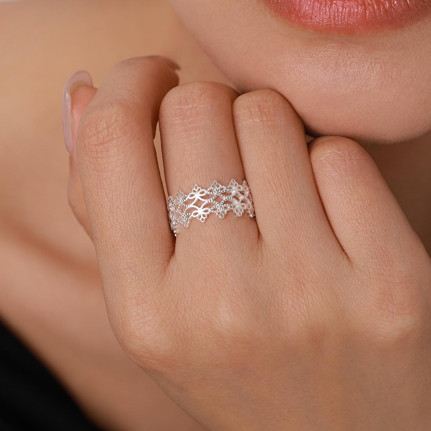 Sterling Silver Lace Filigree Ring