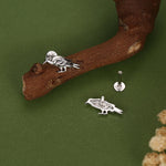 Sterling Silver Bird 16G Flat Back Labret Earrings