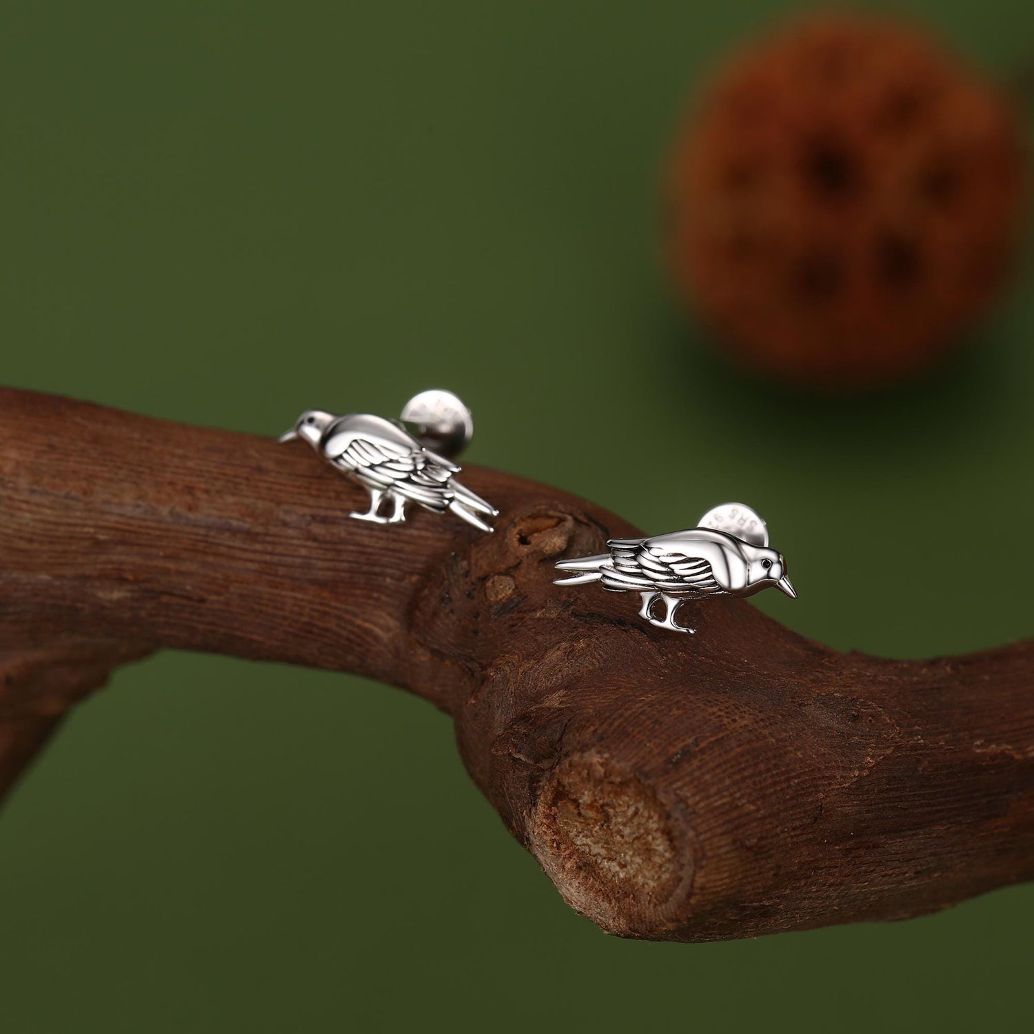 Sterling Silver Bird 16G Flat Back Labret Earrings