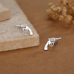Sterling Silver Revolver 16G Internally Threaded Flat Back Earrings