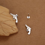 Sterling Silver Revolver 16G Internally Threaded Flat Back Earrings