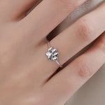 Sterling Silver Paw Print Ring, Adjustable Size Paw Print Ring, Small Pet Lover Ring, Cat Paw Ring, Dog Paw Ring
