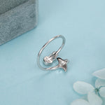 Sterling Silver Manta Ray and Jellyfish Open Ring