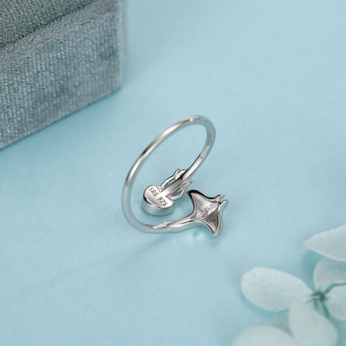 Manta Ray and Jellyfish Open Ring