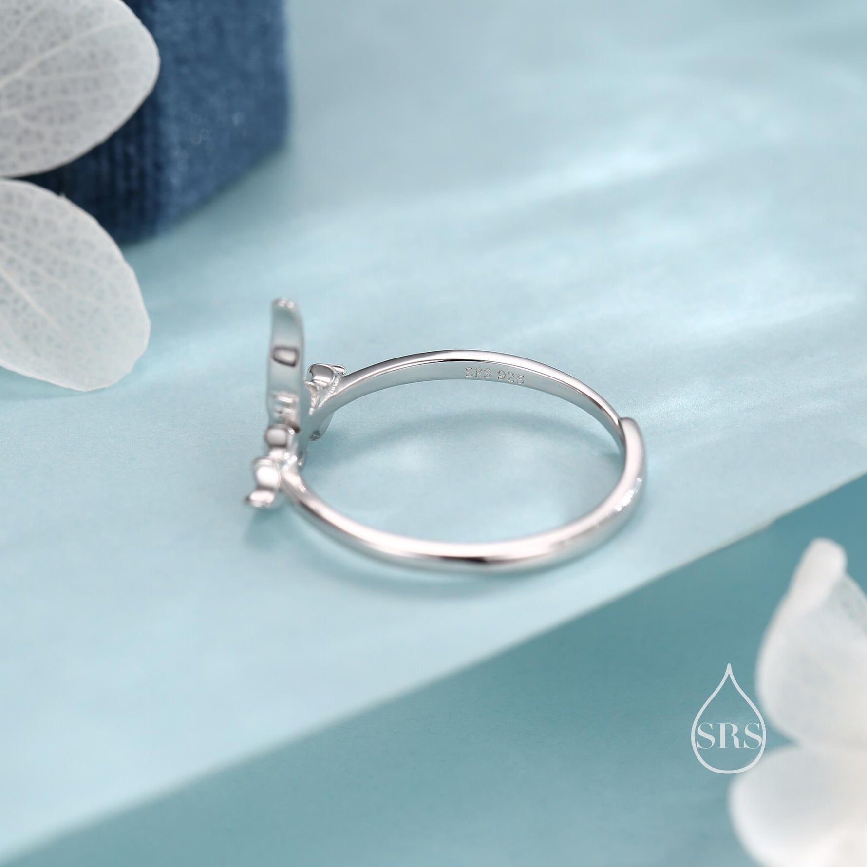 Tiny Flying Dragon Ring in Sterling Silver, Adjustable Size, Dragon Ring, Sterling Silver Dragon Ring.