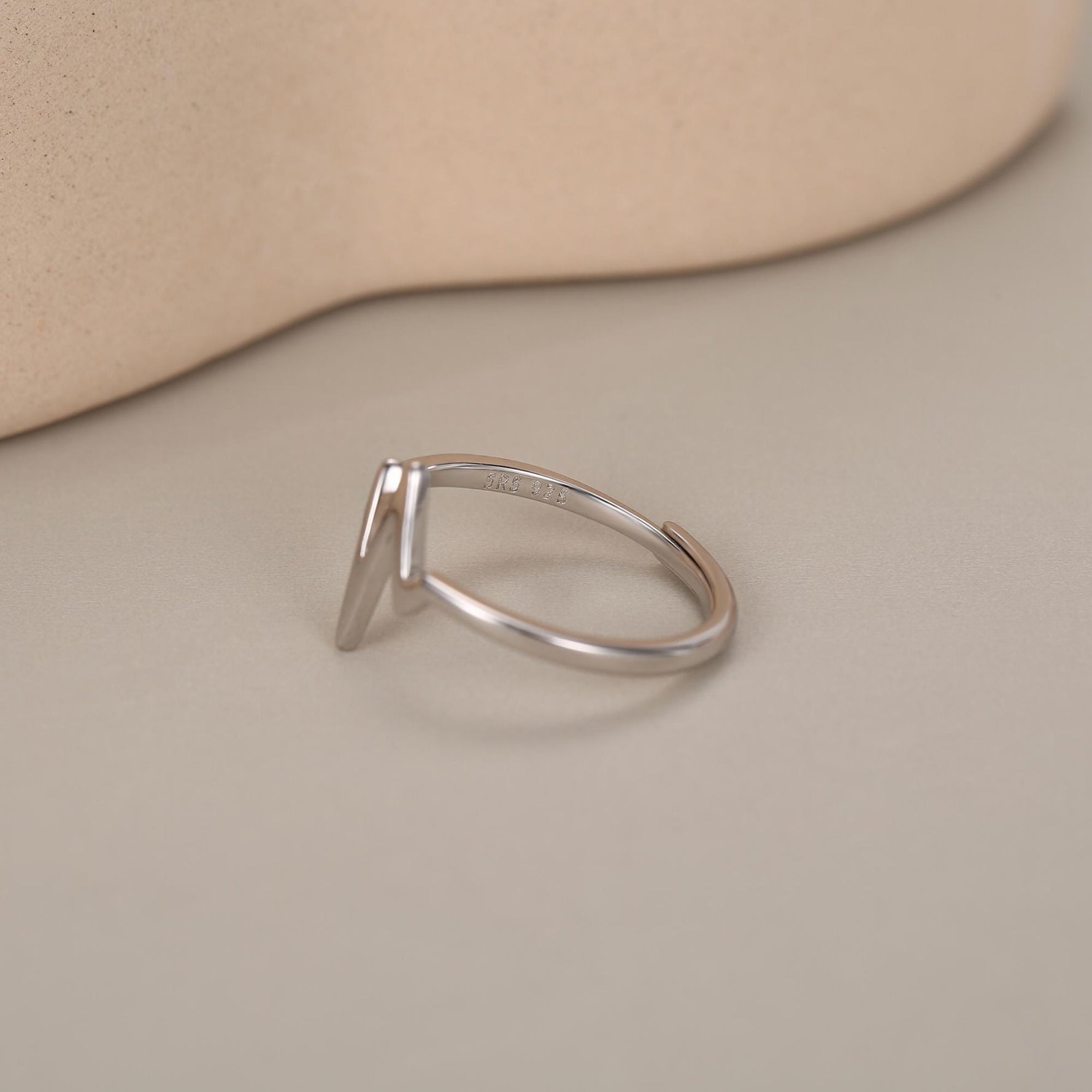Sterling Silver Heartbeat ECG Dainty Ring