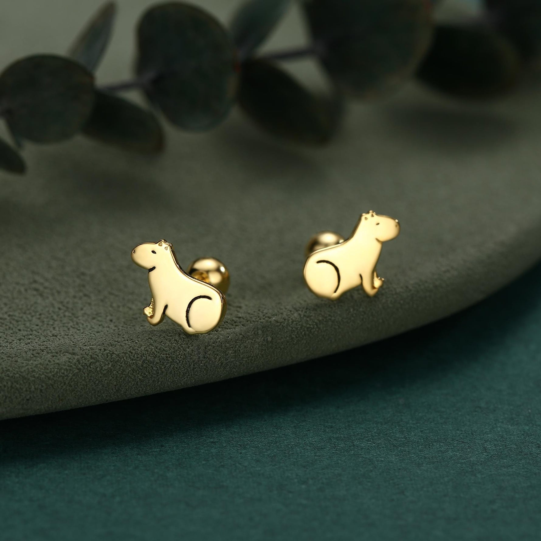 Sterling Silver Guinea Pig 18G Screw Back Stud Earrings