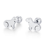 Sterling Silver Guinea Pig 18G Screw Back Stud Earrings