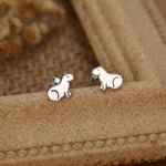 Sterling Silver Capybara 16G Flat Back Labret Earrings