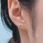 Marquise Cluster CZ Screwback Earrings in Sterling Silver, Silver or Gold, Screw Back Cluster Crystal Earrings, Screwback Earrings