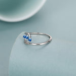 Sterling Silver Bluebell Enamel Open Ring