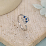 Sterling Silver Bluebell Enamel Open Ring