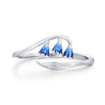 Sterling Silver Bluebell Enamel Open Ring