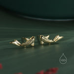Koi Fish 18G Screw Back Earrings in Sterling Silver, Animal Earrings