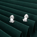Sterling Silver Beagle Dog Stud Earrings