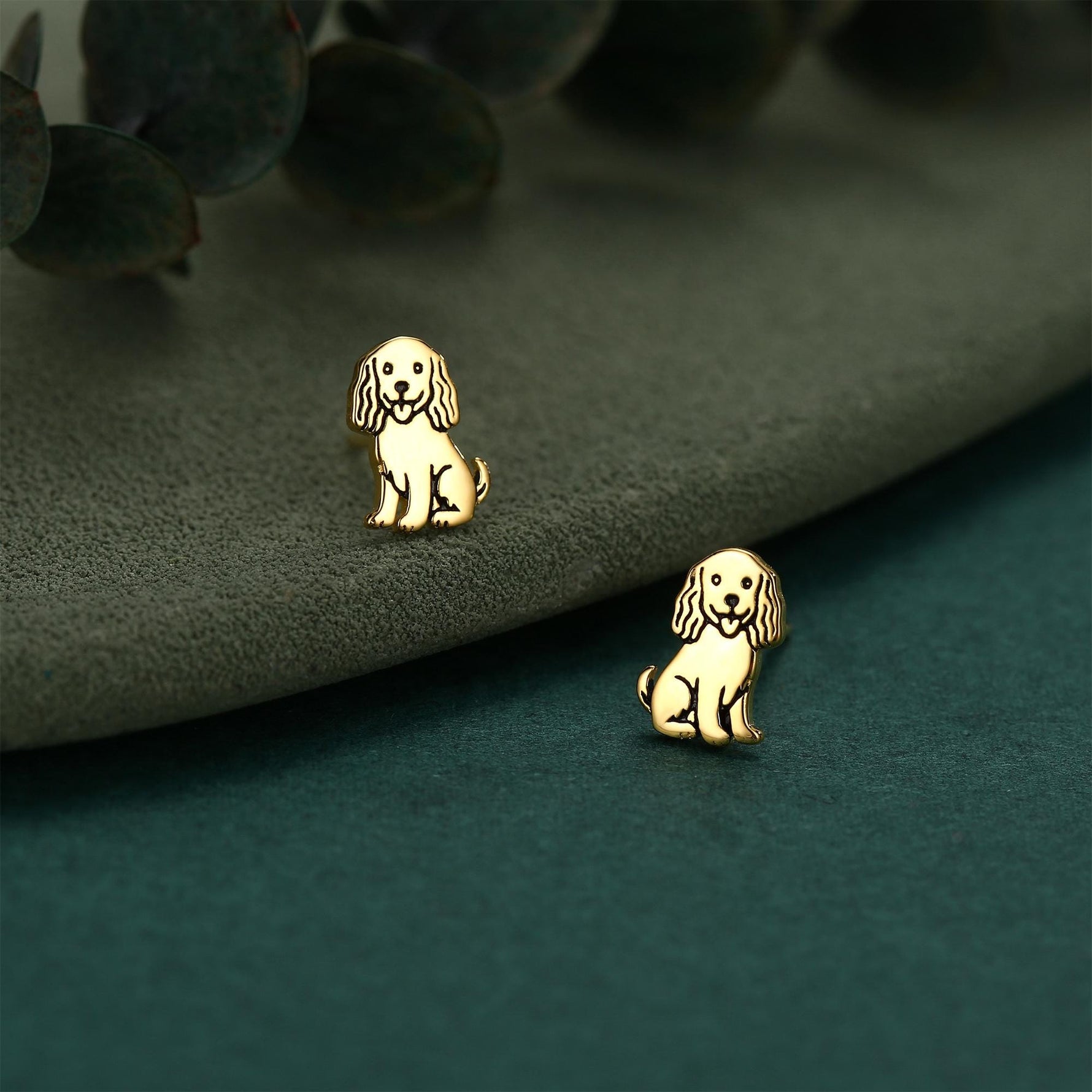 Sterling Silver Beagle Dog Stud Earrings