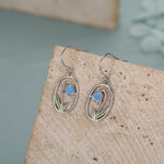 Sterling Silver Bluebell Enamel Drop Earrings
